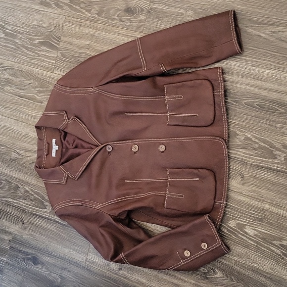 CAbi Jackets & Blazers - Cabi 100% leather jacket blazer with stitching detail